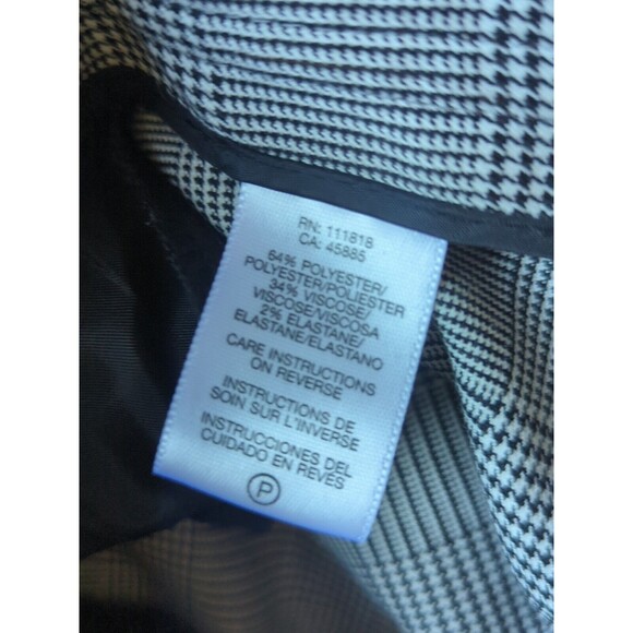 Michael Kors 4 Black & White Plaid Straight Fit Wide Leg Dress Pants Classic - Picture 5 of 9